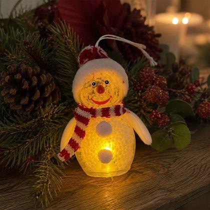 Imaginea din Om de Crăciun LED om de zăpadă luminos - roșu