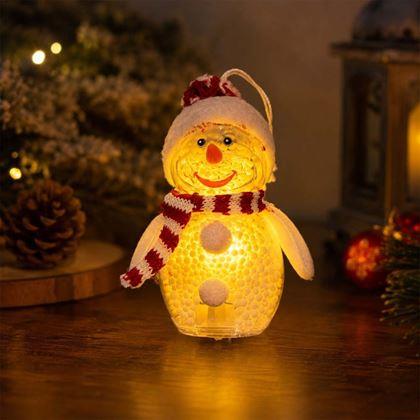Imaginea din Om de Crăciun LED om de zăpadă luminos - roșu