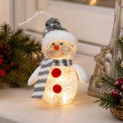 Imaginea din Om de Crăciun LED om de zăpadă luminos - argintiu
