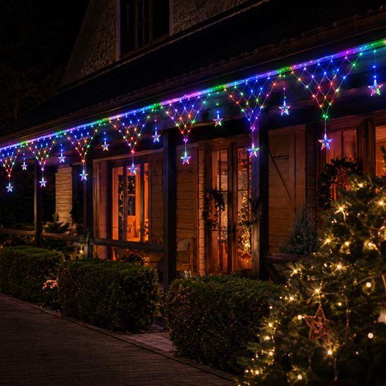 Imaginea din Draperie luminoasă LED de Crăciun pentru exterior, 4 m - lumină colorată