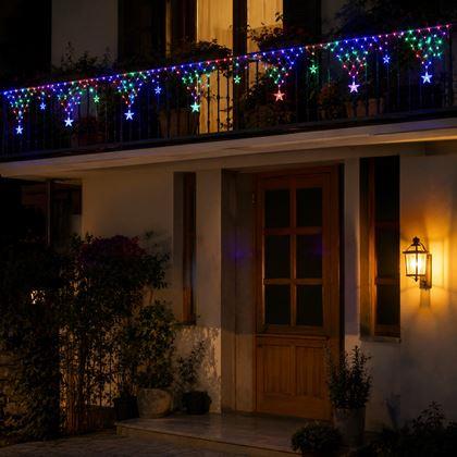 Imaginea din Draperie luminoasă LED de Crăciun pentru exterior, 4 m - lumină colorată
