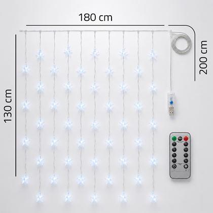 Imaginea din Draperie luminoasă LED de Crăciun cu stele pentru ferestre - lumină rece