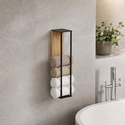 Imaginea Suport de perete pentru prosoape lemn/metal 40 cm