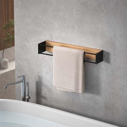 Imaginea din Suport de perete pentru prosoape lemn/metal 40 cm