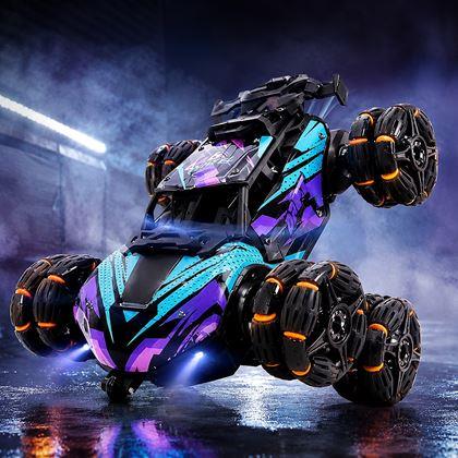 Imaginea din Mașină sport transformabilă RC cu telecomandă – rotație 360°, efecte LED și de fum