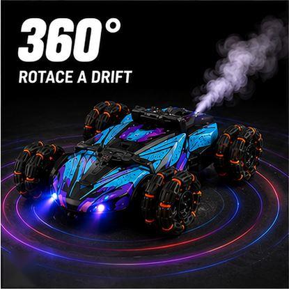 Imaginea Mașină sport transformabilă RC cu telecomandă – rotație 360°, efecte LED și de fum
