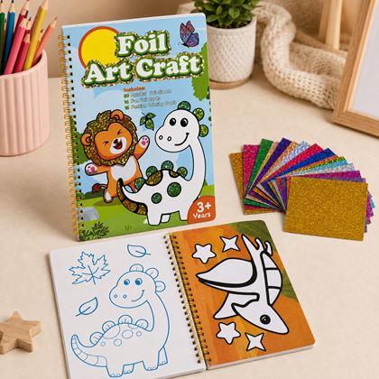 Imaginea din Caiet creativ cu desene de colorat sclipitoare - animăluțe