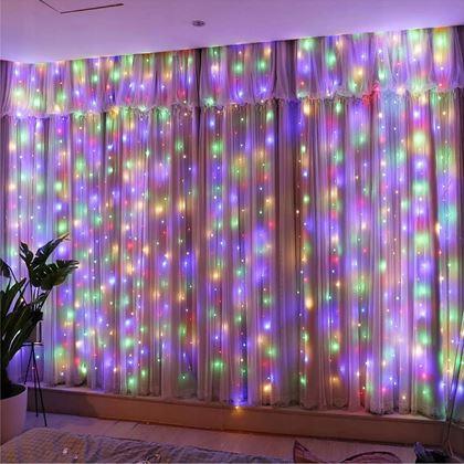 Imaginea din Perdea luminoasă cu telecomandă  - lumină colorată