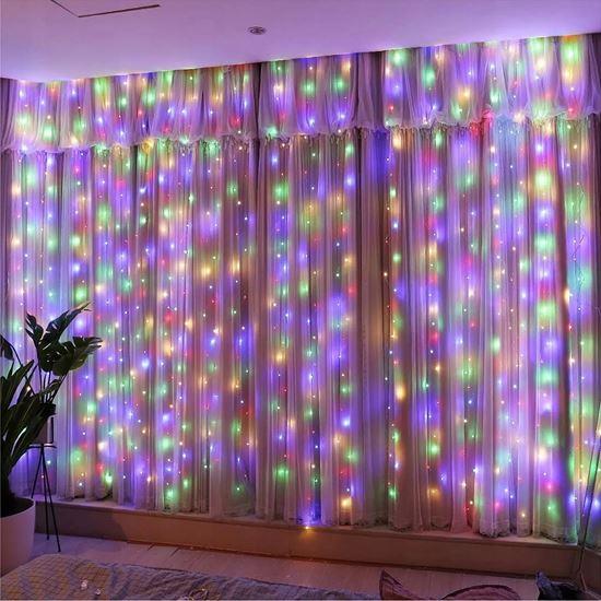 Imaginea din Perdea luminoasă cu telecomandă  - lumină colorată
