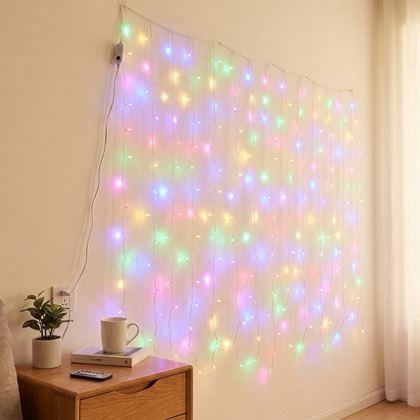 Imaginea din Perdea luminoasă cu telecomandă  - lumină colorată