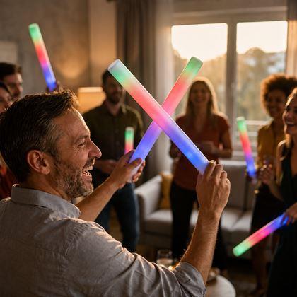 Imaginea din Bastoane de spumă luminoase pentru petrecere, 3 moduri de iluminare