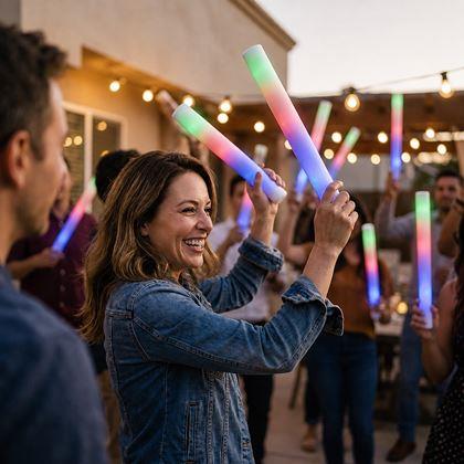 Imaginea din Bastoane de spumă luminoase pentru petrecere, 3 moduri de iluminare