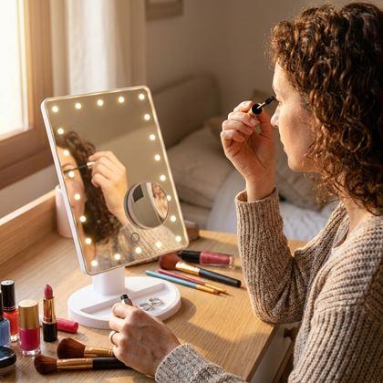 Imaginea din Oglindă cosmetică de mărire 22 LED-uri