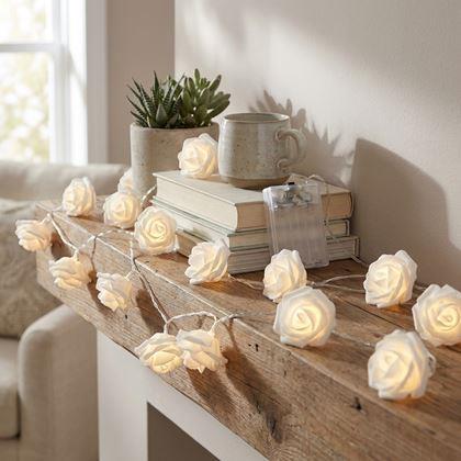 Imaginea din Șirag luminos LED pe baterii cu trandafiri – 20 de flori