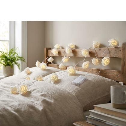 Imaginea din Șirag luminos LED pe baterii cu trandafiri – 20 de flori