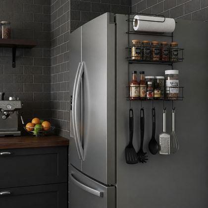 Imaginea din Organizer metalic pentru frigider negru