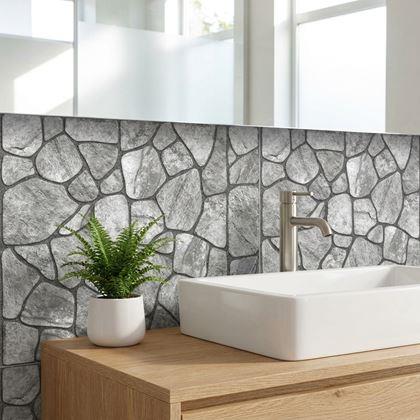 Imaginea din Placă autoadezivă cu model de piatră 30x30 cm, set 10 bucăți - gri deschis
