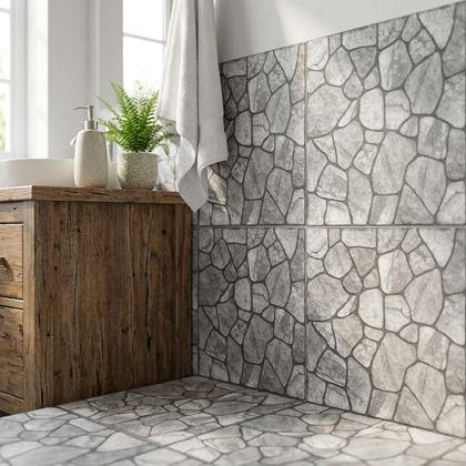 Imaginea din Placă autoadezivă cu model de piatră 30x30 cm, set 10 bucăți - gri deschis