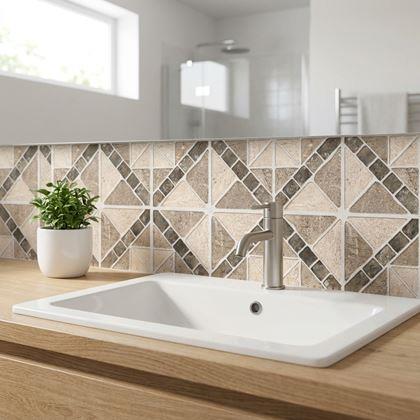 Imaginea din Placă autoadezivă cu model de piatră 30x30 cm, set 10 bucăți - bej