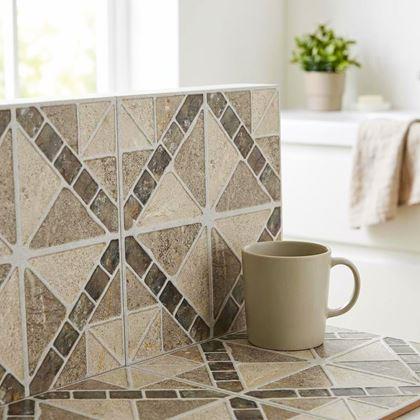 Imaginea din Placă autoadezivă cu model de piatră 30x30 cm, set 10 bucăți - bej