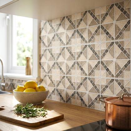 Imaginea din Placă autoadezivă cu model de piatră 30x30 cm, set 10 bucăți - bej