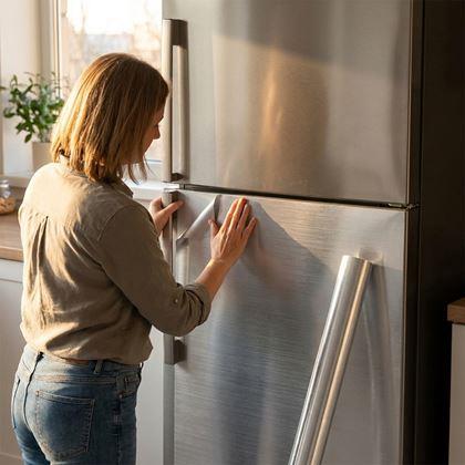Imaginea din Tapetă metalică autocolantă, 60 cm x 2 m - Argintiu