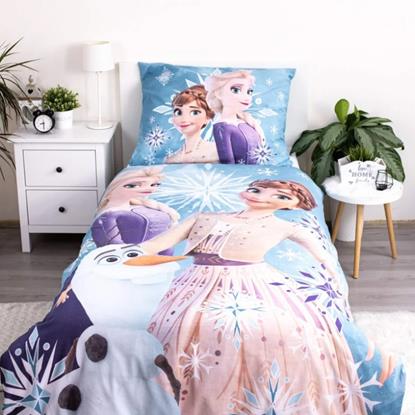 Imaginea Lenjerie de pat Frozen White cu fulgi de zăpadă 140x200, 70x90 cm