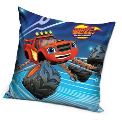 Imaginea din Fată de pernă Blaze și Monstruleții – Roțile sus, 40x40 cm