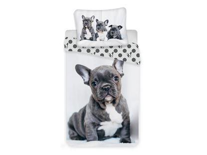 Imaginea Lenjerie de pat cu imprimeu foto Bulldog 140x200, 70x90 cm
